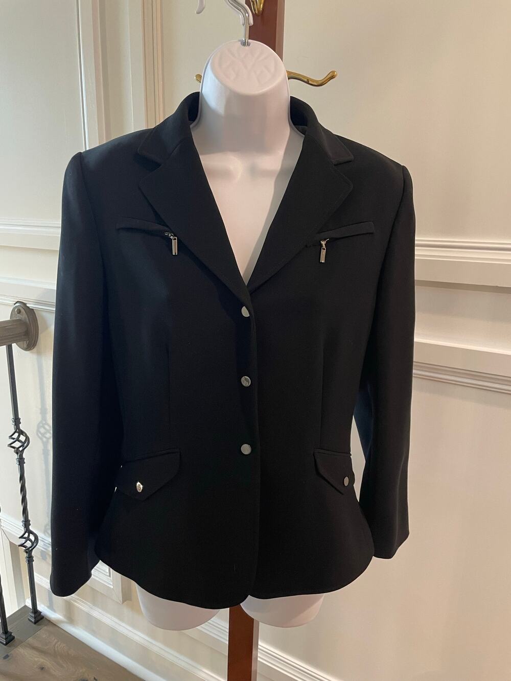 Stresa ASL Blazer Single Breast Lined Size 8 Black